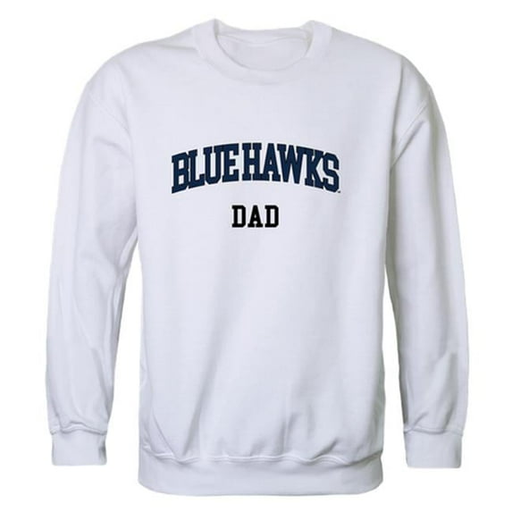 W Republic Dickinson State University Blue Hawks Dad Crewneck Sweatshirt, White - Large