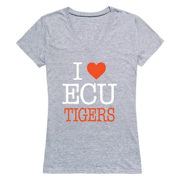W Republic East Central University Tigers I Love Women T-Shirt, Heather Grey - Small