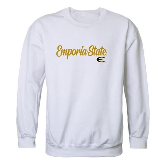 W Republic 556-423-WHT-04 Emporia State University Script Crewneck T-Shirt, White - Extra Large
