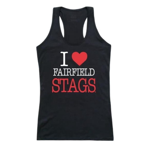 W Republic Fairfield University Stags Women I Love Tank Top, Black - Small