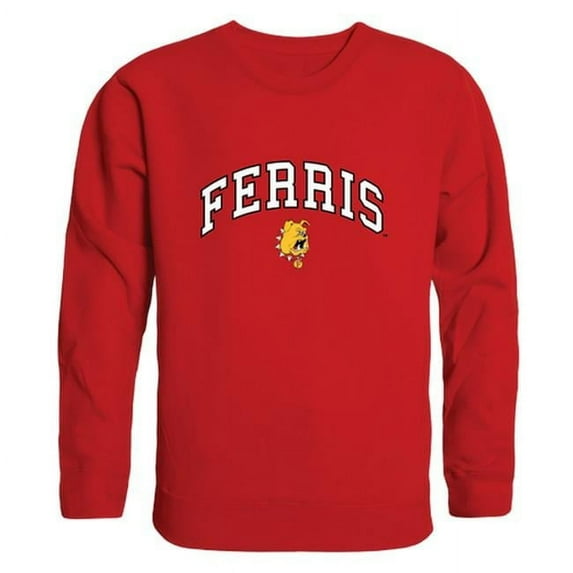 W Republic Ferris State University Men Campus Crewneck Sweatshirt, Red - Large