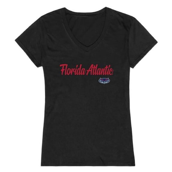 W Republic Florida Atlantic University Script T-Shirt for Women, Black - Extra Large