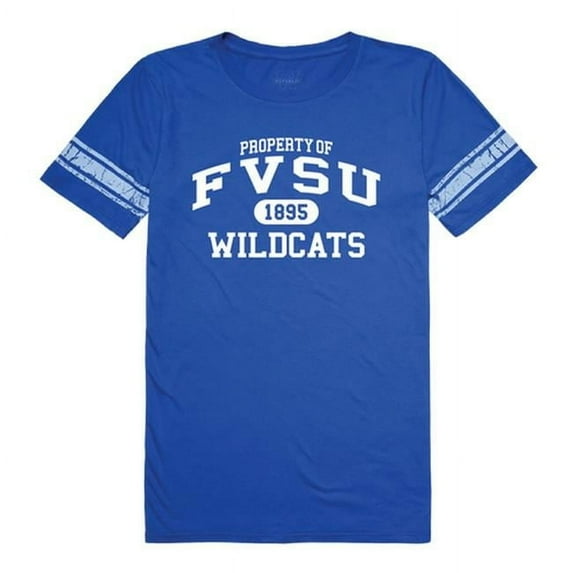 W Republic Fort Valley State University Wildcats Women Property Football Short Sleeve T-Shirt, Royal - 2XL