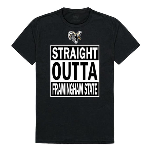 W Republic Framingham State University Rams Straight Outta T-Shirt, Black - Small