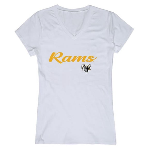 W Republic 555-643-WHT-05 Framingham State University Rams Women Script Short Sleeve T-Shirt, White - 2XL