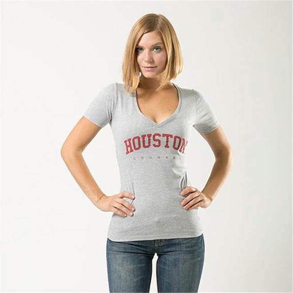 W Republic Game Day Womens Tee Houston- Heather Grey - Large