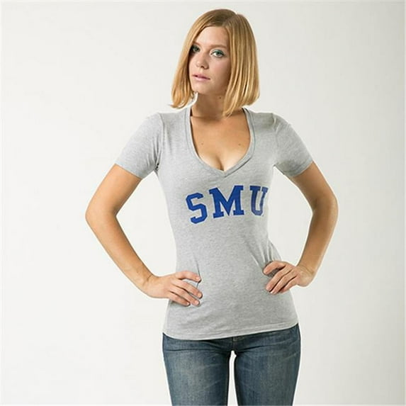 W Republic Game Day Womens Tee SMU, Heather Grey - 2XL