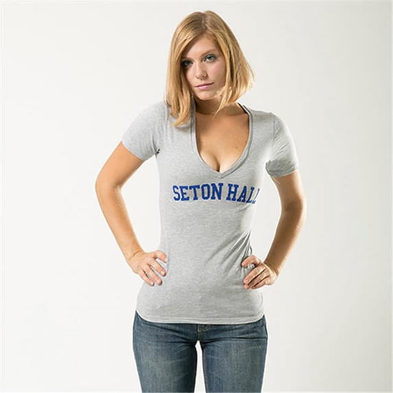 W Republic Game Day Womens Tee Seton Hall- Heather Grey - 2XL
