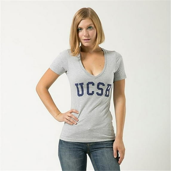 W Republic Game Day Womens Tee UCSB- Heather Grey - Large