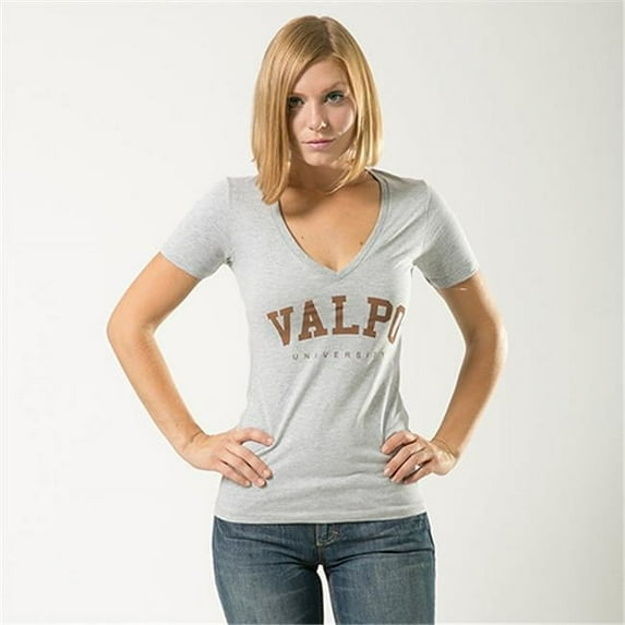 W Republic Game Day Womens Tee Valparaiso University- Heather Grey - Medium