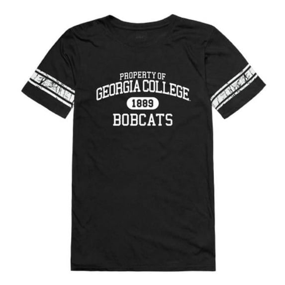 W Republic Georgia College & State University Bobcats Women Property Football T-Shirt, Black - Medium