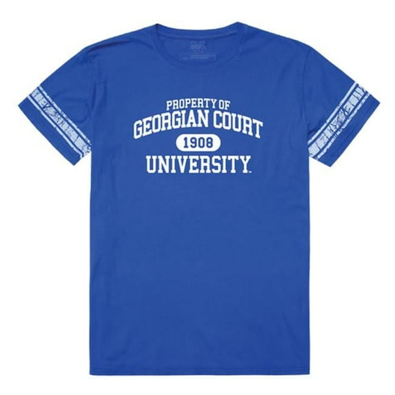 W Republic Georgian Court University Lions Property Football Short Sleeve T-Shirt, Royal - 2XL
