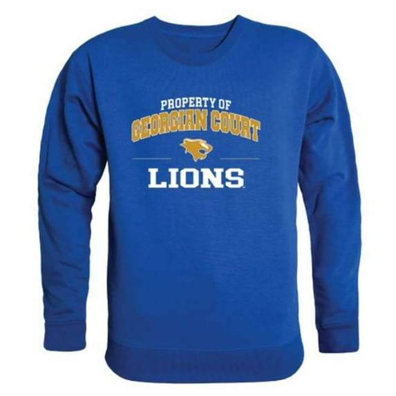 W Republic Georgian Court University Lions Property of Crewneck Sweatshirt, Royal - Large