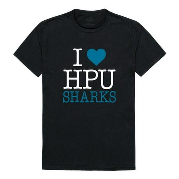 W Republic Hawaii Pacific University Sharks I Love T-Shirt, Black - Large