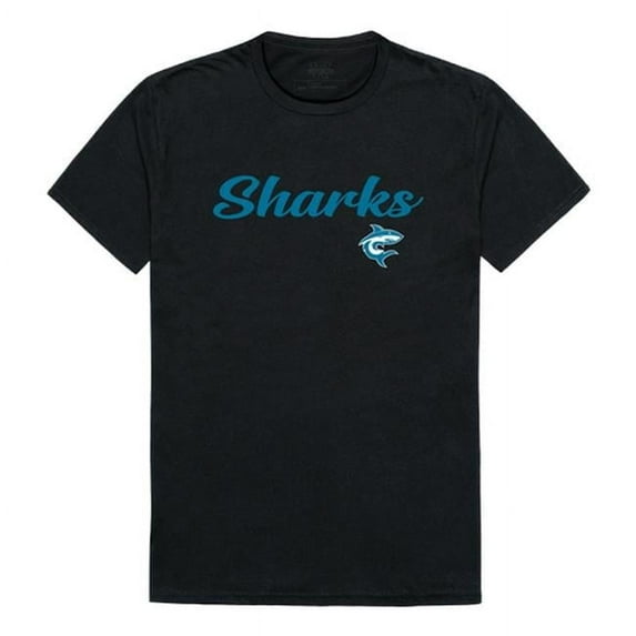 W Republic Hawaii Pacific University Sharks Script T-Shirt, Black - Large