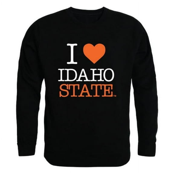 W Republic 552-222-BLK-01 Idaho State University I Love Crewneck T-Shirt, Black - Small