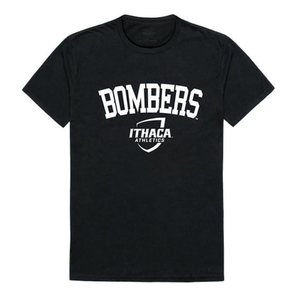 W Republic 539-316-BLK-03 Ithaca College Arch T-Shirt, Black & White - Large