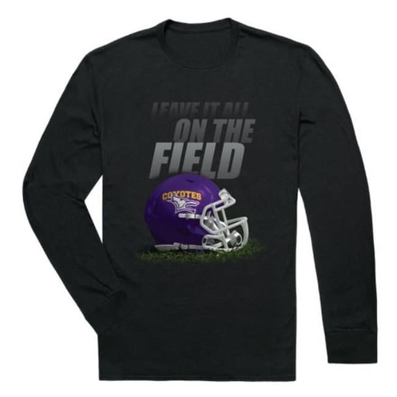 W Republic Kansas Wesleyan University Coyotes Gridiron Long Sleeve T-Shirt, Black - Large