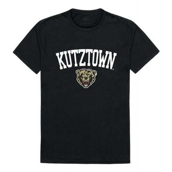 W Republic 539-321-BLK-03 Kutztown University Arch T-Shirt, Black & White - Large