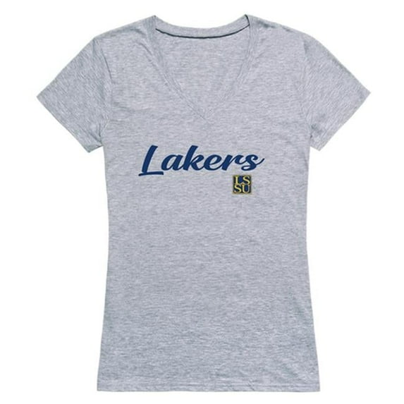 W Republic Lake Superior State University Script T-Shirt for Women, Heather Grey - Extra Large