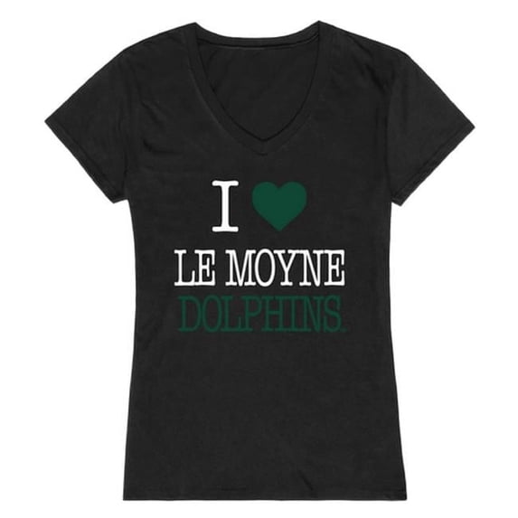 W Republic Le Moyne College Dolphins I Love Women T-Shirt, Black - Large