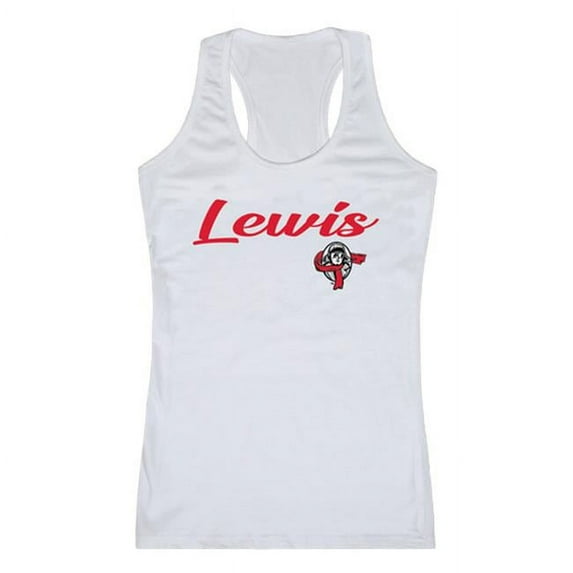 W Republic Lewis University Flyers Script Tank Top, White - Small