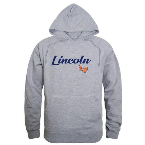 W Republic Lincoln University Lions Script Hoodie, Heather Grey - Medium