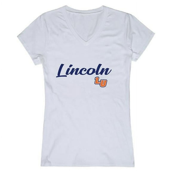 W Republic Lincoln University Lions Women Script Short Sleeve T-Shirt, White - 2XL
