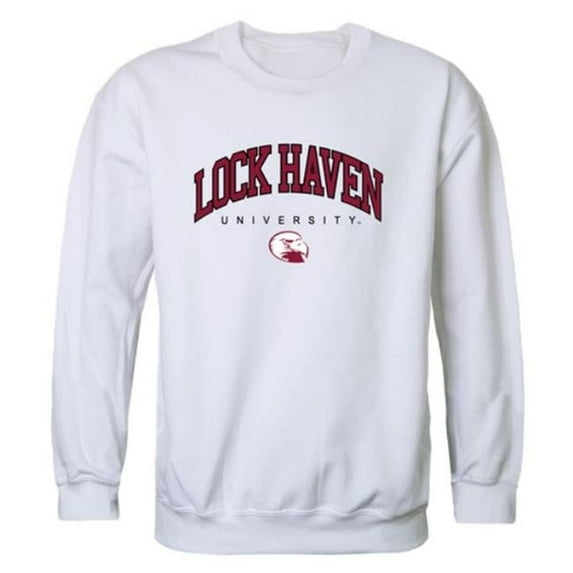 W Republic Lock Haven University Bald Eagles Campus Crewneck Sweatshirt, White - Small
