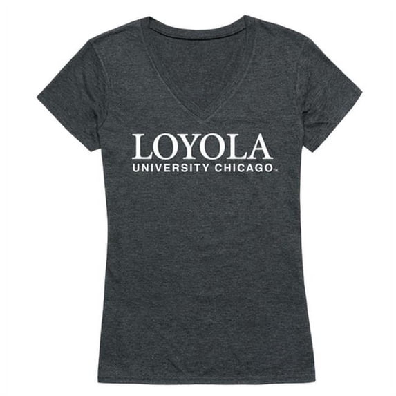 W Republic Loyola University Chicago Women Institutional T-Shirt, Heather Charcoal - Small
