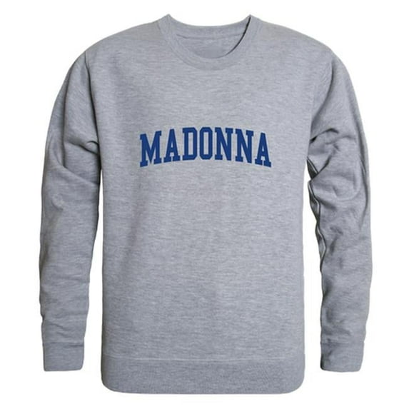 W Republic Madonna University Crusaders Game Day Crewneck Sweatshirt, Heather Grey - Large
