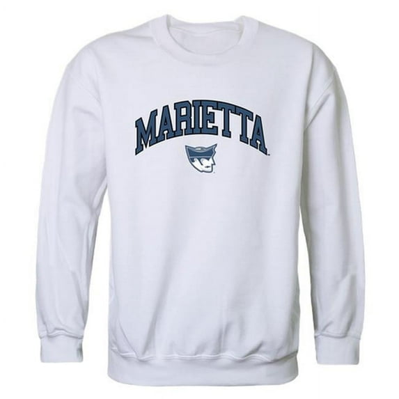 W Republic Marietta College Pioneers Campus Crewneck Sweatshirt, White - Small