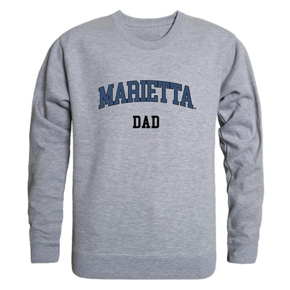 W Republic Marietta College Pioneers Dad Crewneck Sweatshirt, Heather Grey - Extra Large