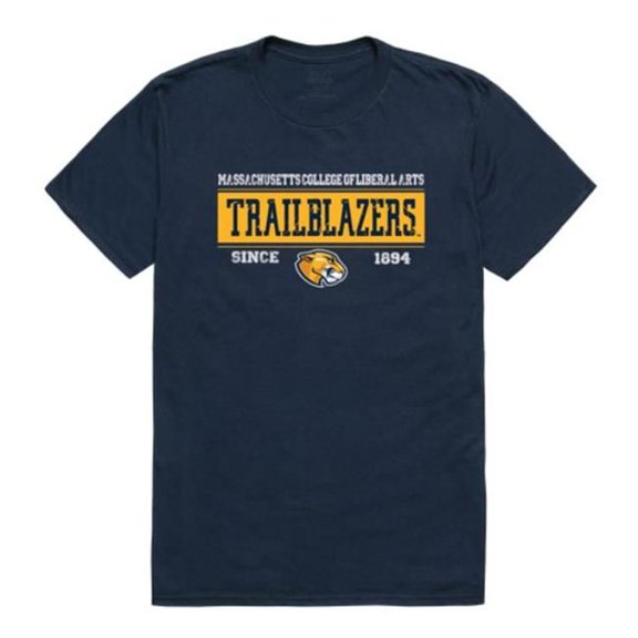 W Republic  Massachusetts College of Liberal Arts Trailblazers College Established T-Shirt, Navy - Extra Large