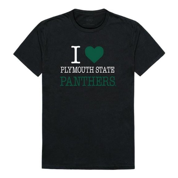 W Republic Men Plymouth State University I Love T-Shirt, Black - Medium