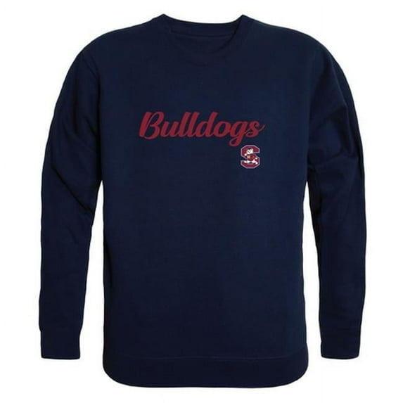 W Republic 556-375-NVY-03 Men Samford University Bulldogs Script Crew Fleece, Navy - Large