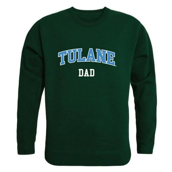 W Republic 562-198-FOR-04 Men Tulane Green Wave Dad Crewneck Fleece, Forest Green - Extra Large