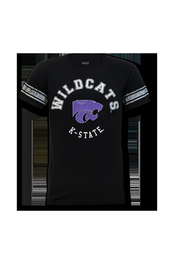 Mens Football Tee K-State- Black - Extra Large