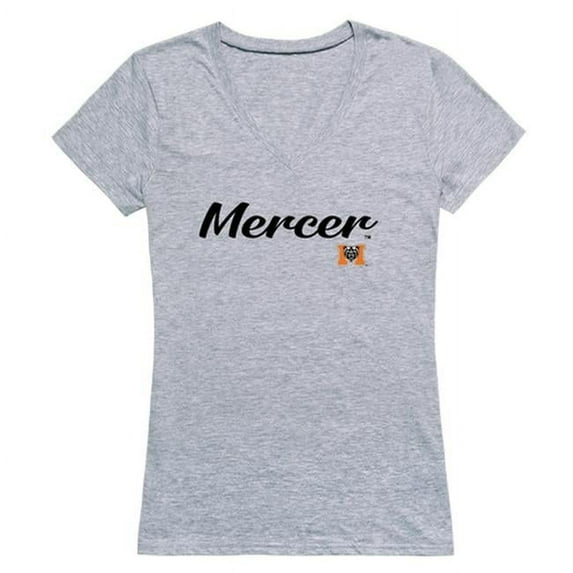 W Republic Mercer University Script T-Shirt for Women, Heather Grey - 2XL