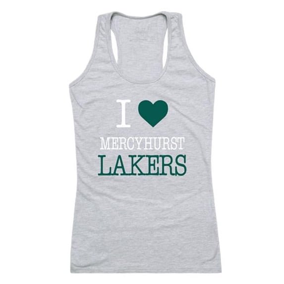 W Republic Mercyhurst University Lakers Women I Love Tank Top, Heather Grey - 2XL