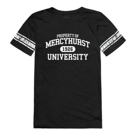 W Republic Mercyhurst University Lakers Women Property Football T-Shirt, Black - Large