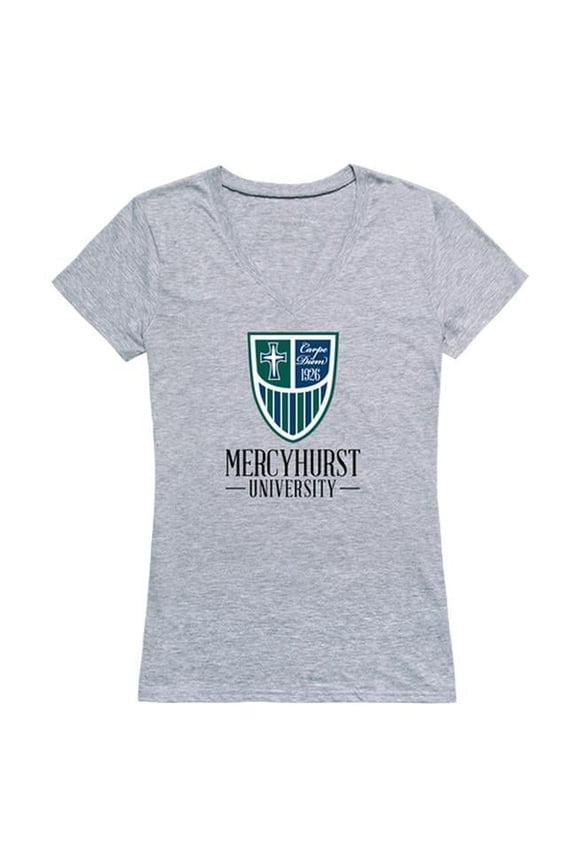 Mercyhurst University Lakers Women Seal Short Sleeve T-Shirt, Heather Grey - 2XL