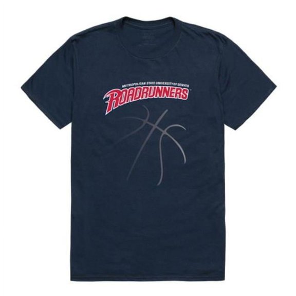 W Republic Metropolitan State University of Denver Roadrunners College Basketball T-Shirt, Navy - Large