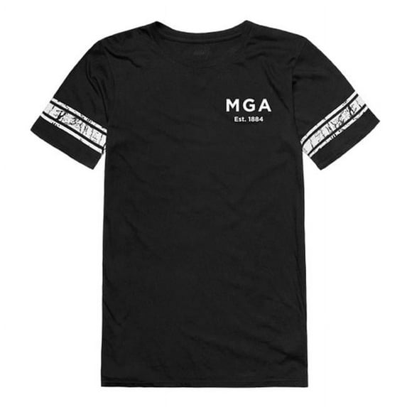 W Republic Middle Georgia State University Practice T-Shirt for Women, Black & White - Medium