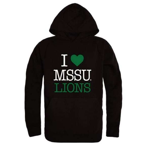 W Republic Missouri Southern State University Lions I Love Hoodie, Black - Extra Large