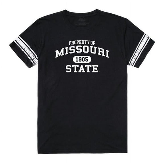 W Republic Missouri State University Bears Property Football Short Sleeve T-Shirt, Black - Extra Large