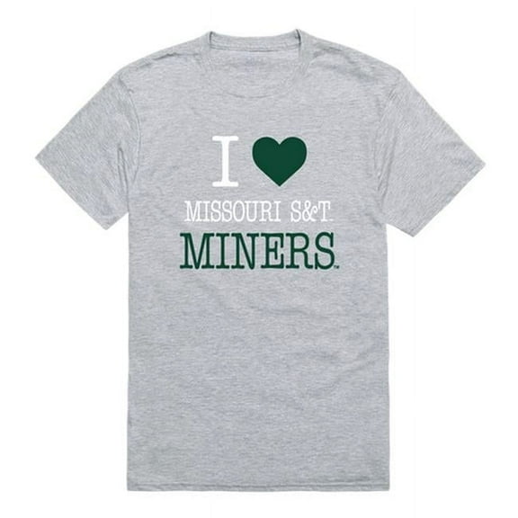 W Republic Missouri University of Science & Technology Miners I Love T-Shirt, Heather Grey - Large