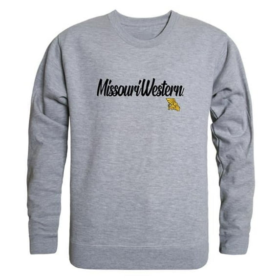 W Republic 556-439-HGY-04 Missouri Western State University Script Crewneck T-Shirt, Heather Grey - Extra Large