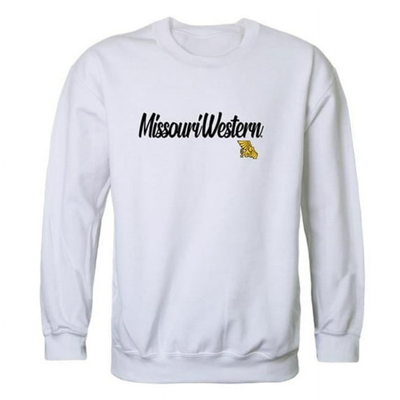 W Republic 556-439-WHT-04 Missouri Western State University Script Crewneck T-Shirt, White - Extra Large
