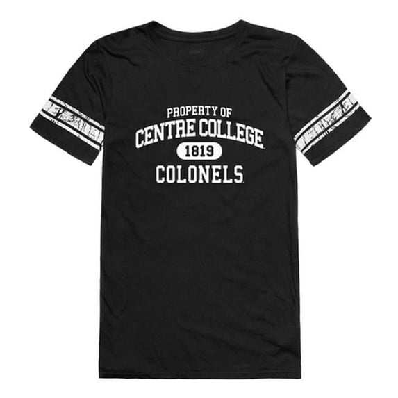 W Republic 533-450-BLK-02 NCAA Centre College Colonels Women Property Football T-Shirt, Black - Medium